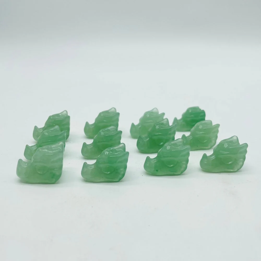 Green Aventurine Mini Dragon Head Carving Wholesale - Image 3