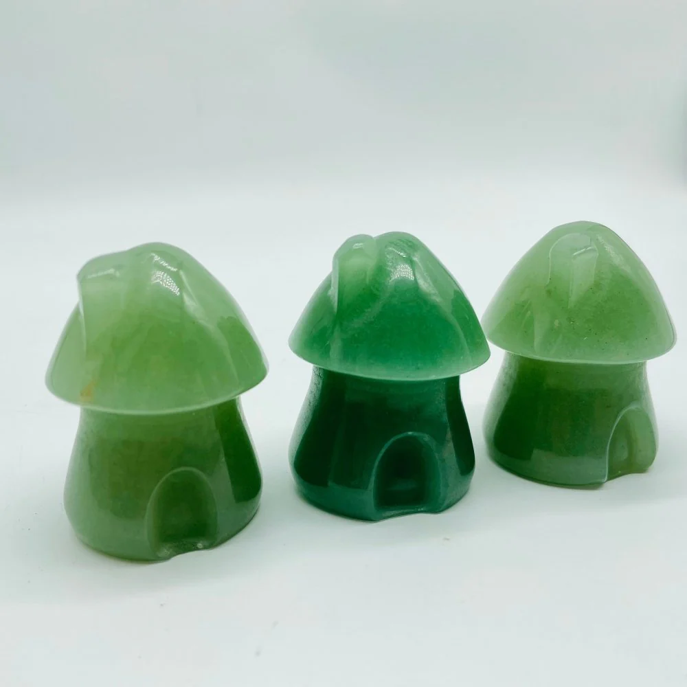 Green Aventurine Mushroom House Carving Wholesale - Image 2