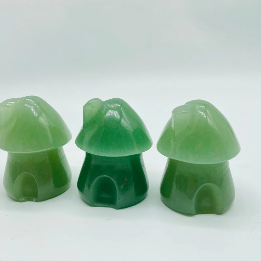 Green Aventurine Mushroom House Carving Wholesale - Image 3