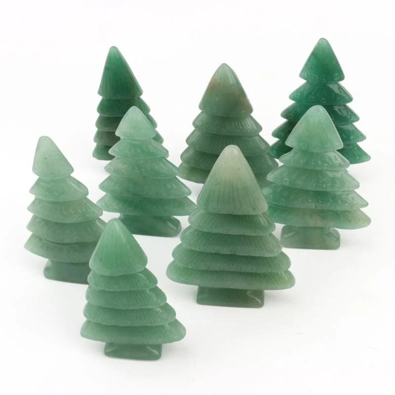 Green Aventurine Polished Carved Christmas Tree Wholesale - Image 3