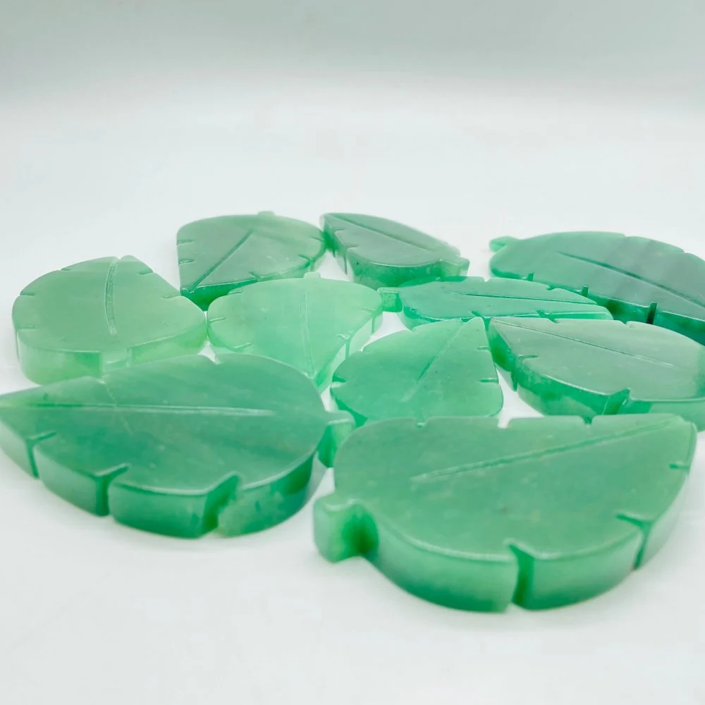 Green Aventurine Tree Leaf Carving Wholesale - Image 2