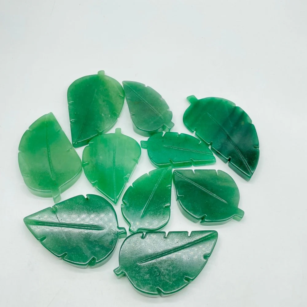 Green Aventurine Tree Leaf Carving Wholesale - Image 4