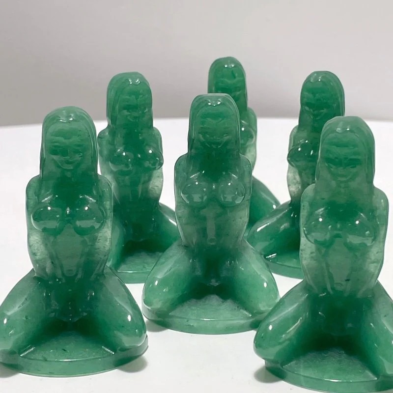 Green Aventurine Yoga Goddess Carving Wholesale - Image 2