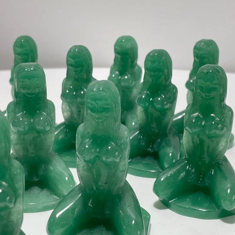 Green Aventurine Yoga Goddess Carving Wholesale - Image 3