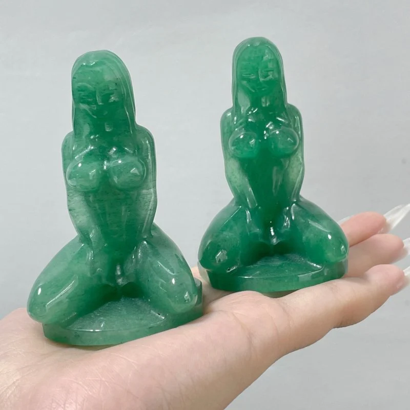 Green Aventurine Yoga Goddess Carving Wholesale - Image 4