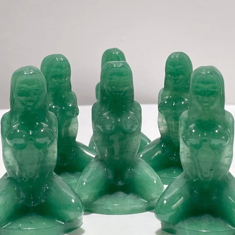 Green Aventurine Yoga Goddess Carving Wholesale - Image 5