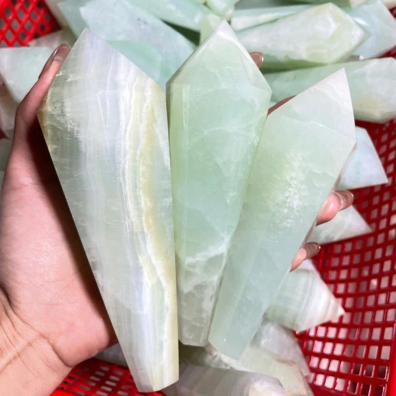 Green Calcite Scepter Point Magic Wand Wholesale - Image 3