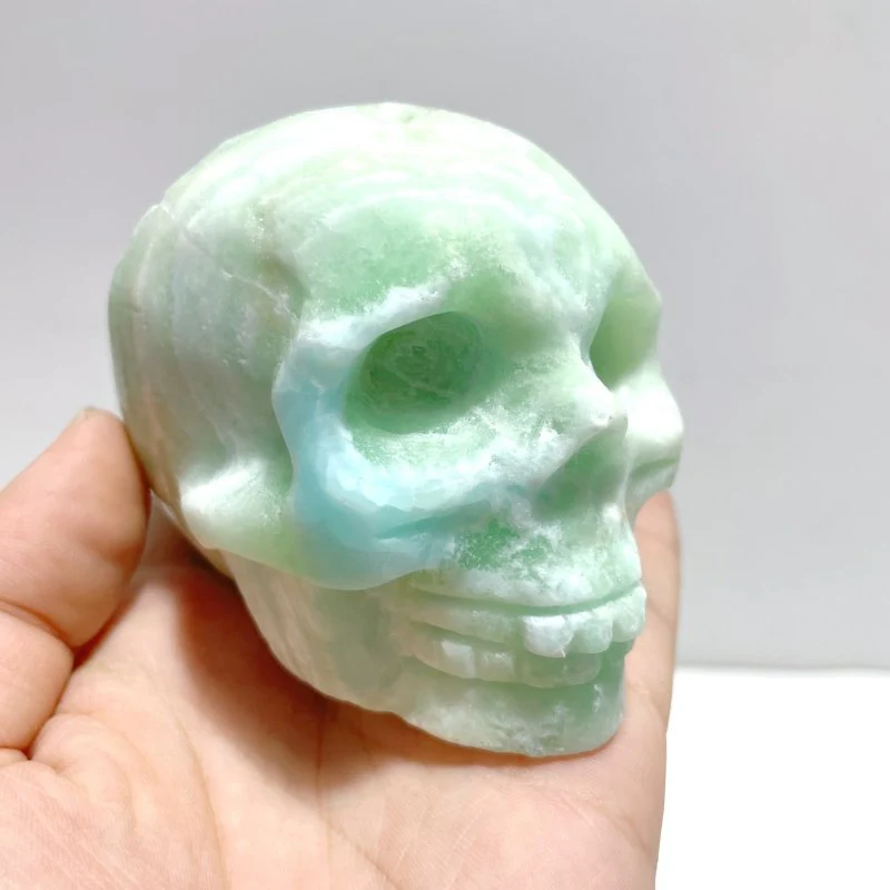 5 Pieces Green Calcite Skull Carving - Image 2