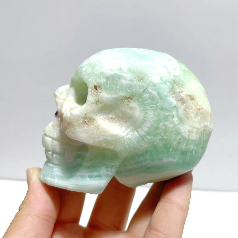 5 Pieces Green Calcite Skull Carving - Image 3