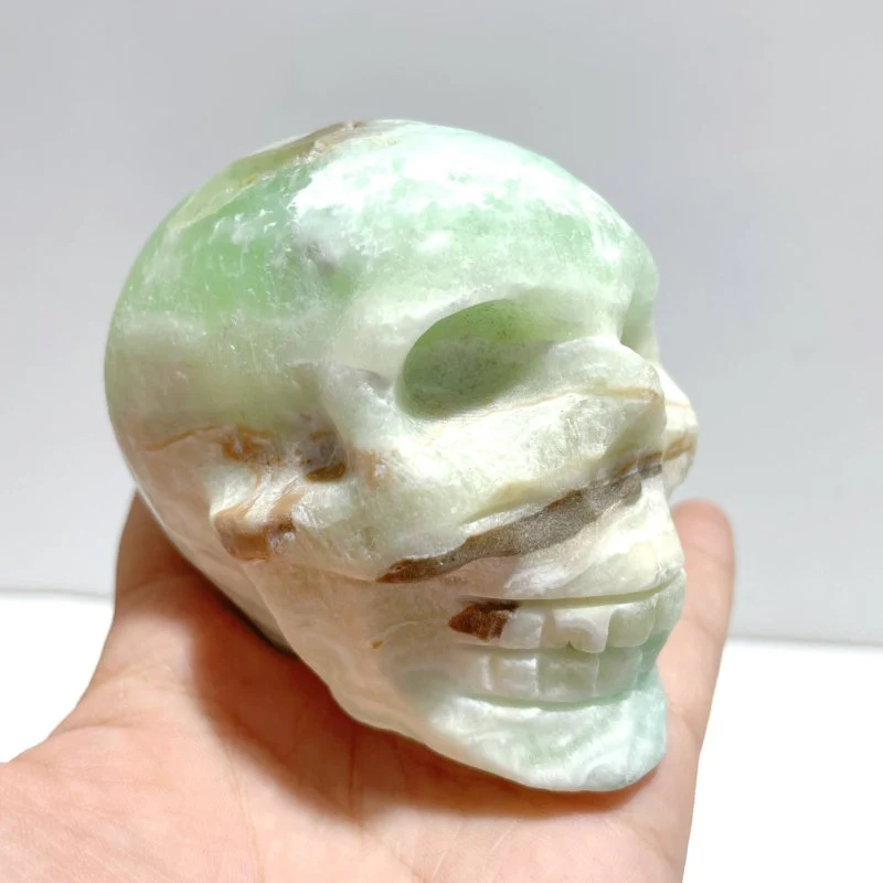 5 Pieces Green Calcite Skull Carving - Image 4