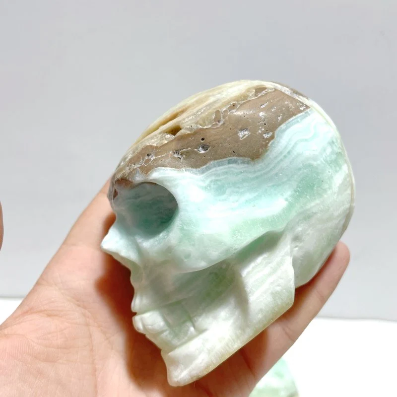 5 Pieces Green Calcite Skull Carving - Image 5