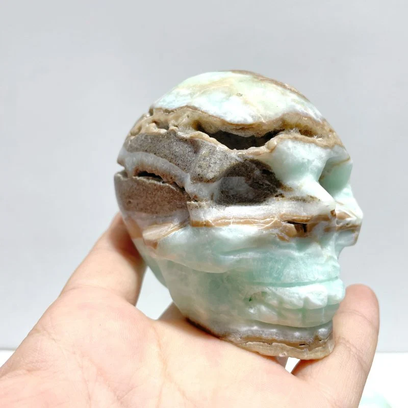 5 Pieces Green Calcite Skull Carving - Image 6