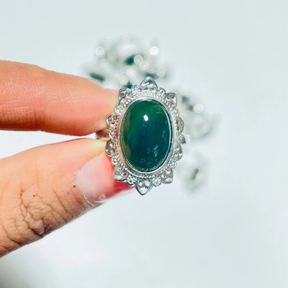 Green Chalcedony Ring Wholesale - Image 3