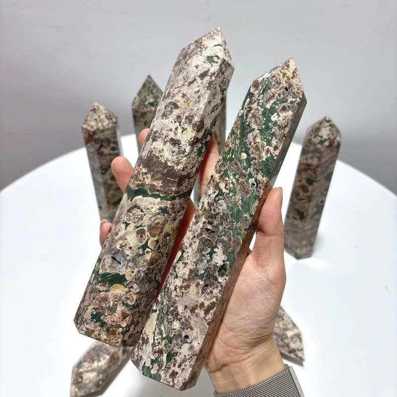 Large Green Flower Jasper Points Tower Wholesale - Image 2
