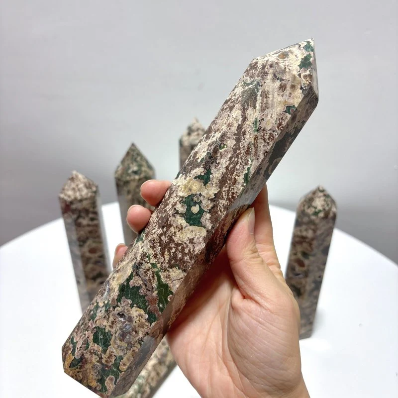 Large Green Flower Jasper Points Tower Wholesale - Image 3