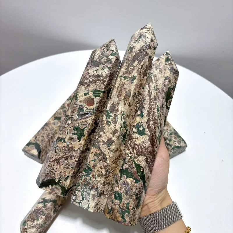 Large Green Flower Jasper Points Tower Wholesale - Image 4