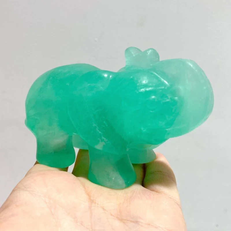6 Pieces Green Fluorite Elephant Carving - Image 6