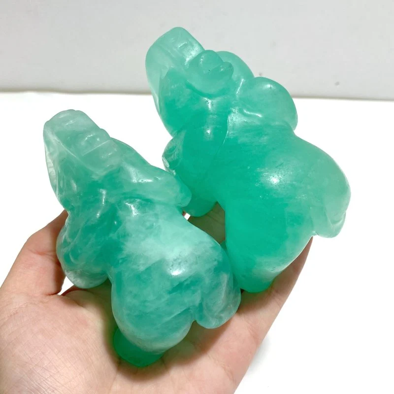 6 Pieces Green Fluorite Elephant Carving - Image 8