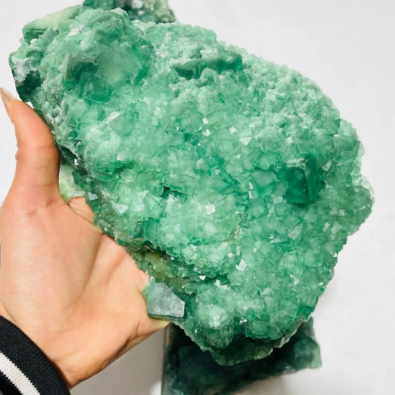 5 Pieces Large Green Fluorite Specimen Cubic Raw Stone - Image 3