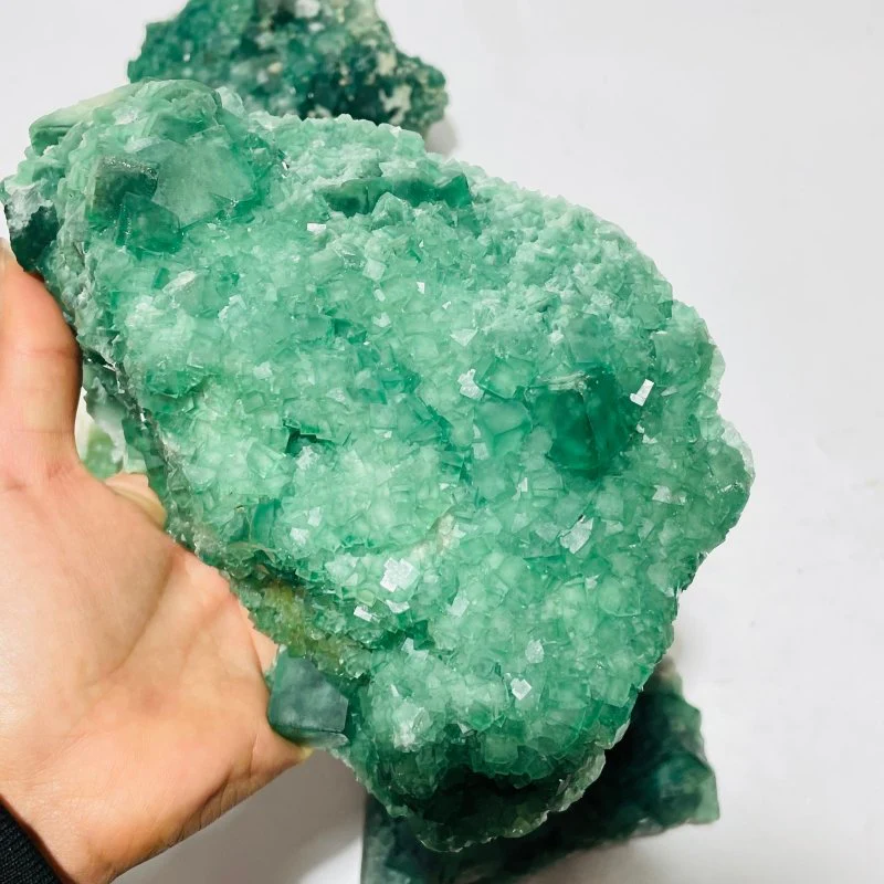 5 Pieces Large Green Fluorite Specimen Cubic Raw Stone - Image 5