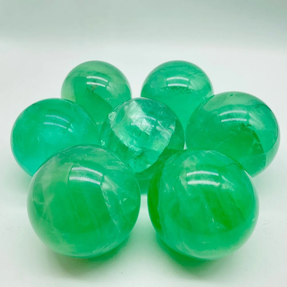 Green Fluorite Transparent Sphere Ball Wholesale - Image 2
