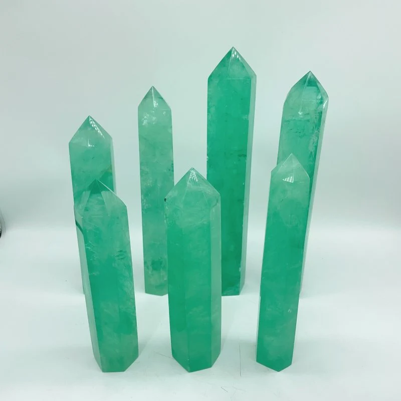 Clear Green Fluorite Tower Points Wholesale 5.5-8.6in(14-22cm) - Image 2