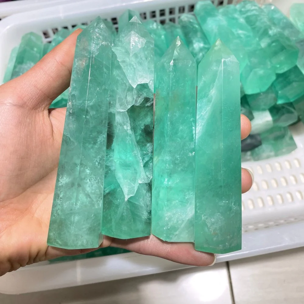 3.5-6Inch Green Fluorite Tower Points Wholesale - Image 2