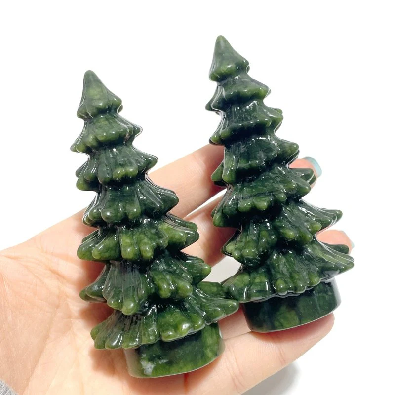 Green Jade Christmas Tree Carving Wholesale - Image 5