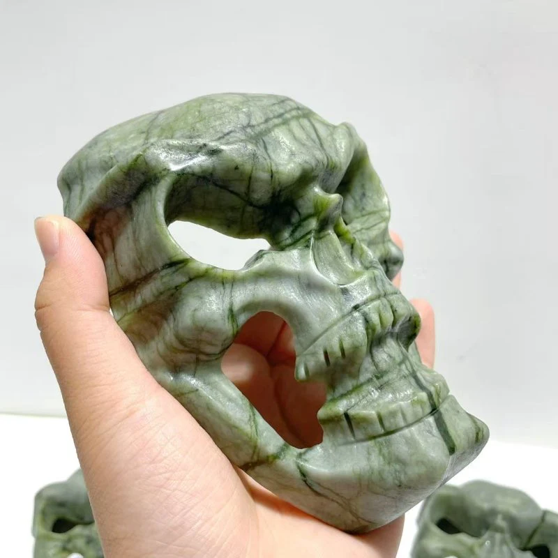 Green Jade Skull Large Mask Carving Wholesale - Image 6
