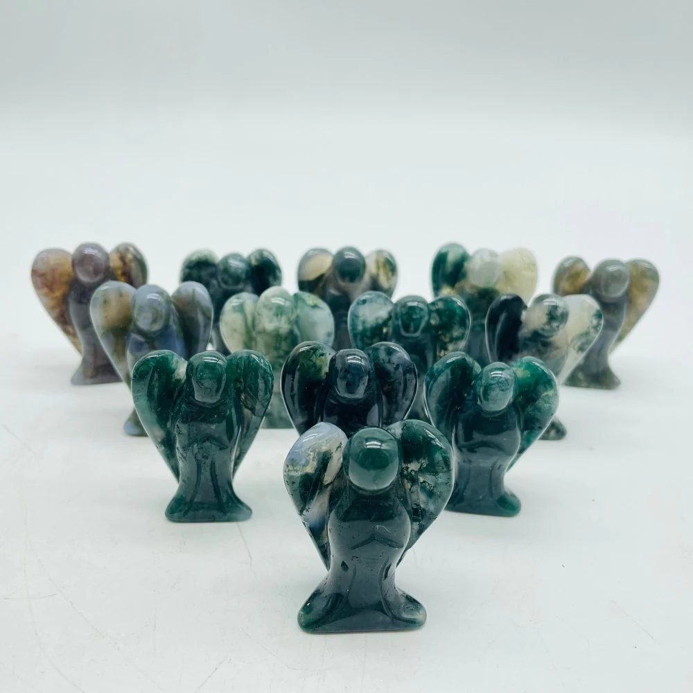 Moss Agate Angel Carving Wholesale - Image 2