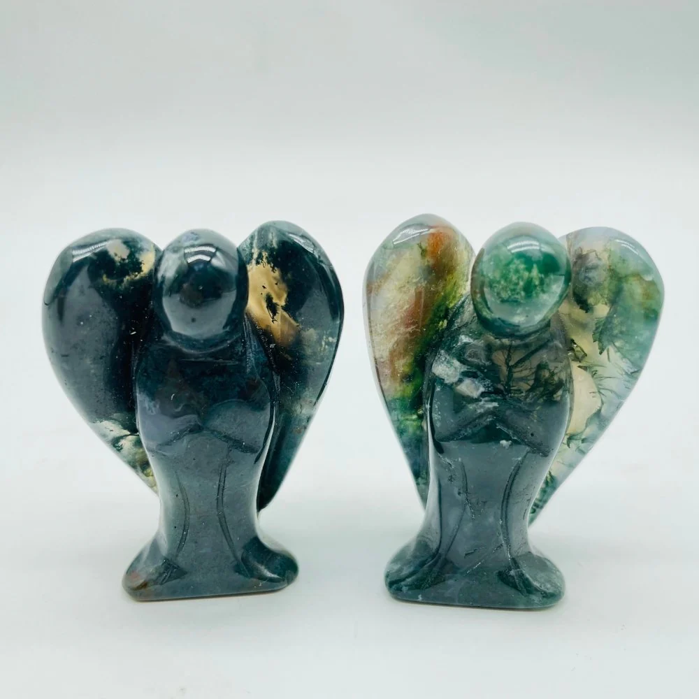 Moss Agate Angel Carving Wholesale - Image 4