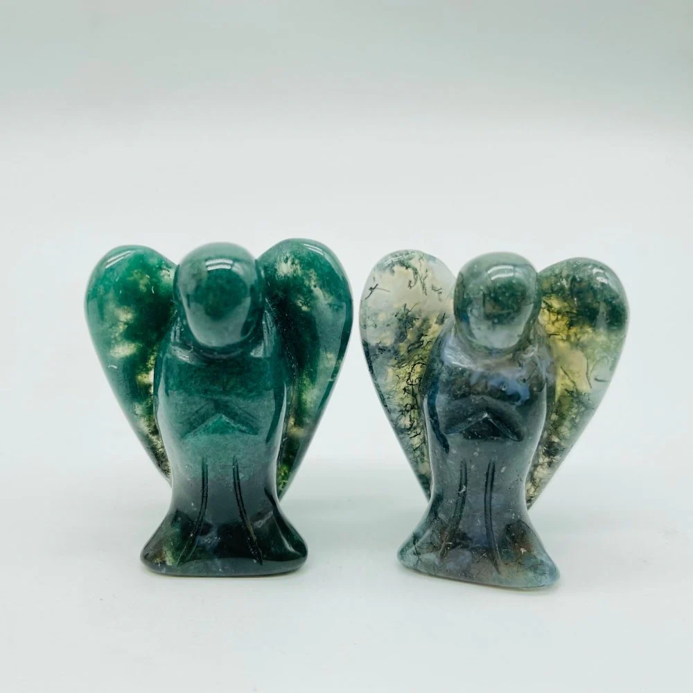 Moss Agate Angel Carving Wholesale - Image 5