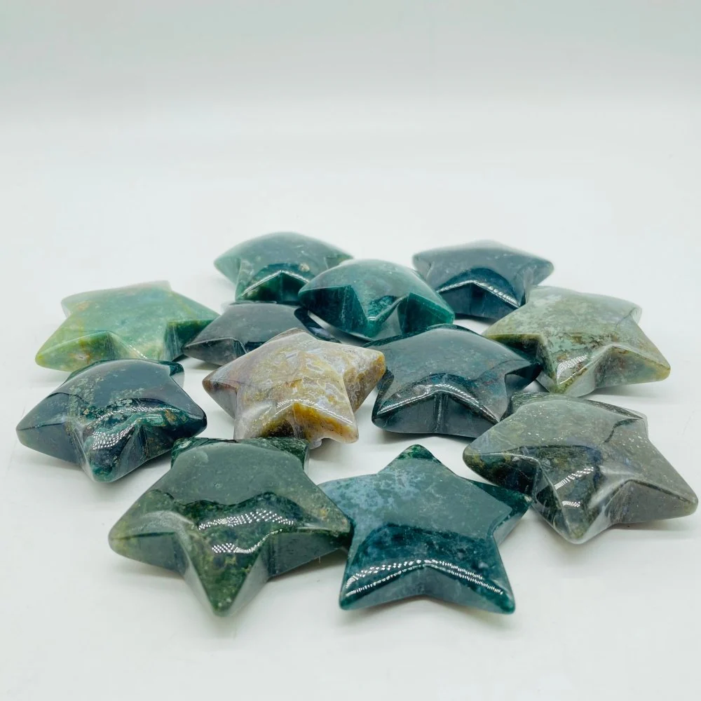 Green Moss Agate Star Wholesale - Image 2