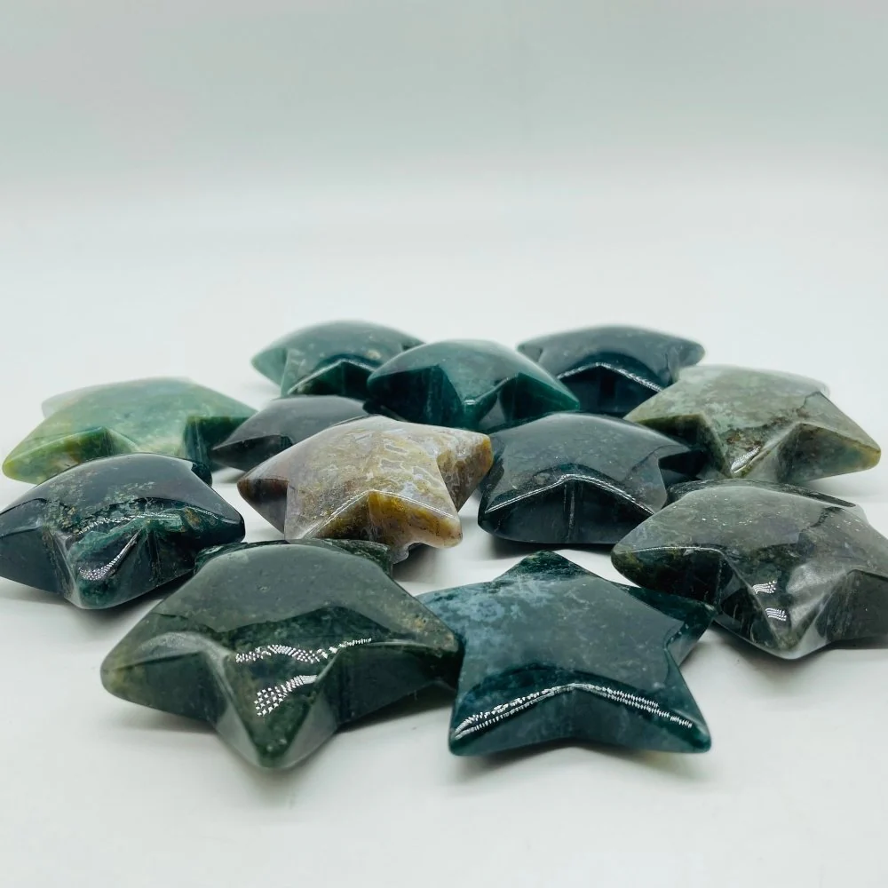 Green Moss Agate Star Wholesale - Image 3