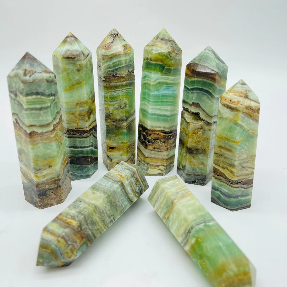 Green Onyx Stripe Points Tower Wholesale - Image 3