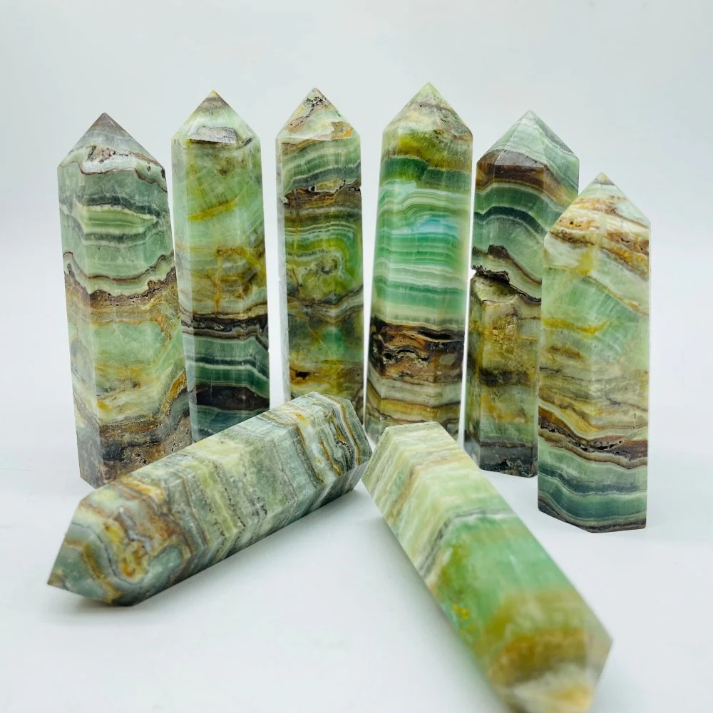 Green Onyx Stripe Points Tower Wholesale - Image 4