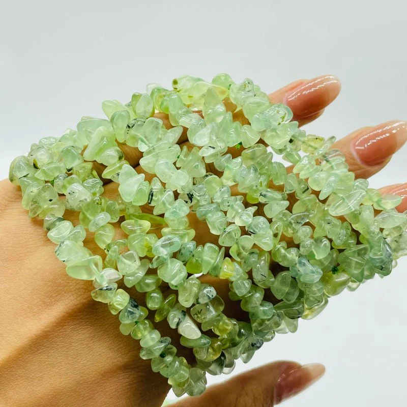Green Prehnite Chip Bracelet Wholesale - Image 3