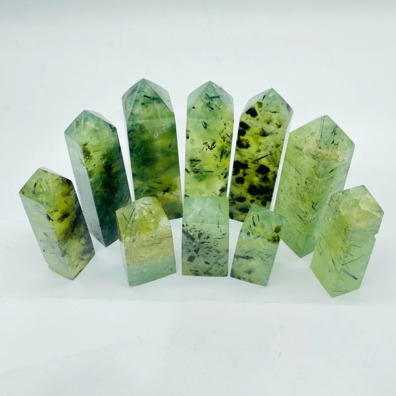 Green Prehnite Four Sided Tower Point Wholesale - Image 4