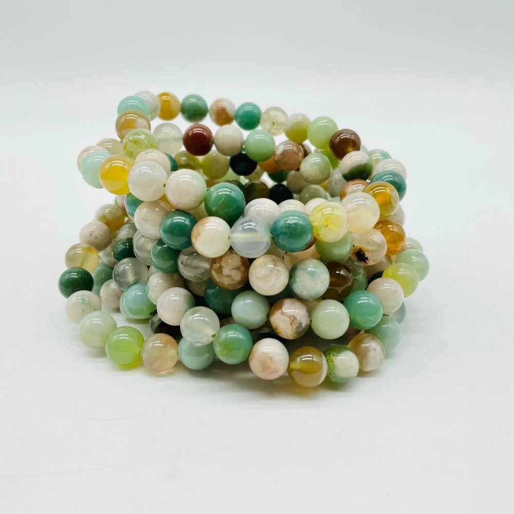 Green Sakura Flower Agate Bracelet Wholesale - Image 2