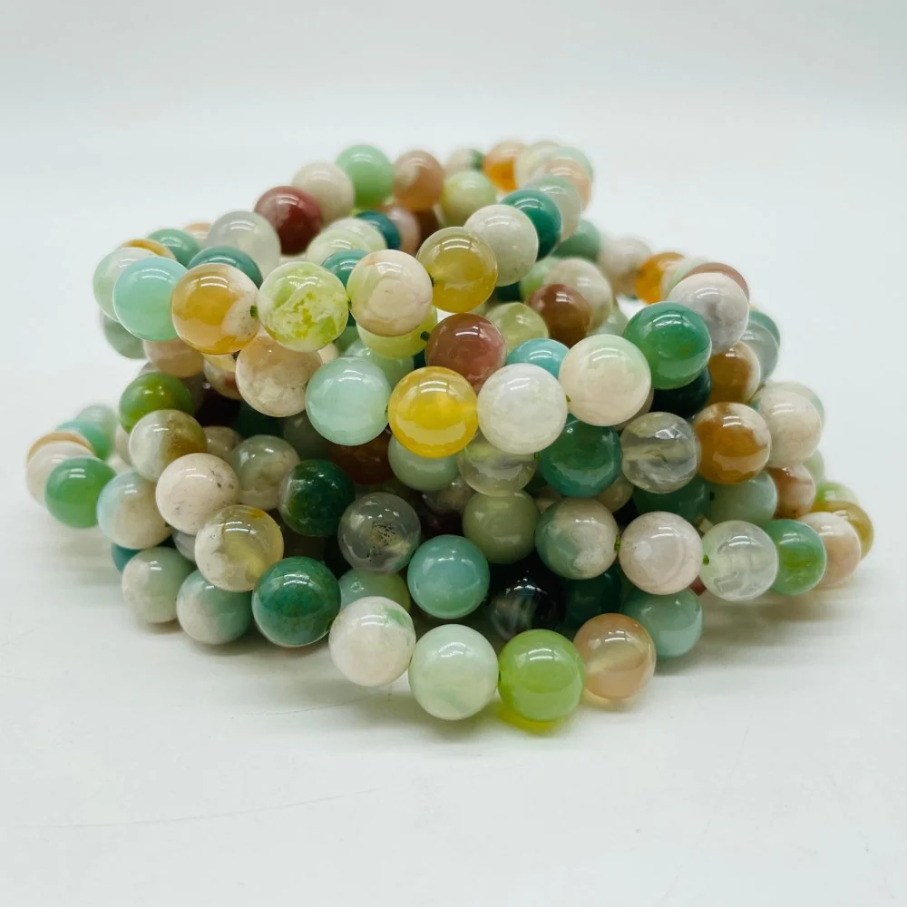 Green Sakura Flower Agate Bracelet Wholesale - Image 3