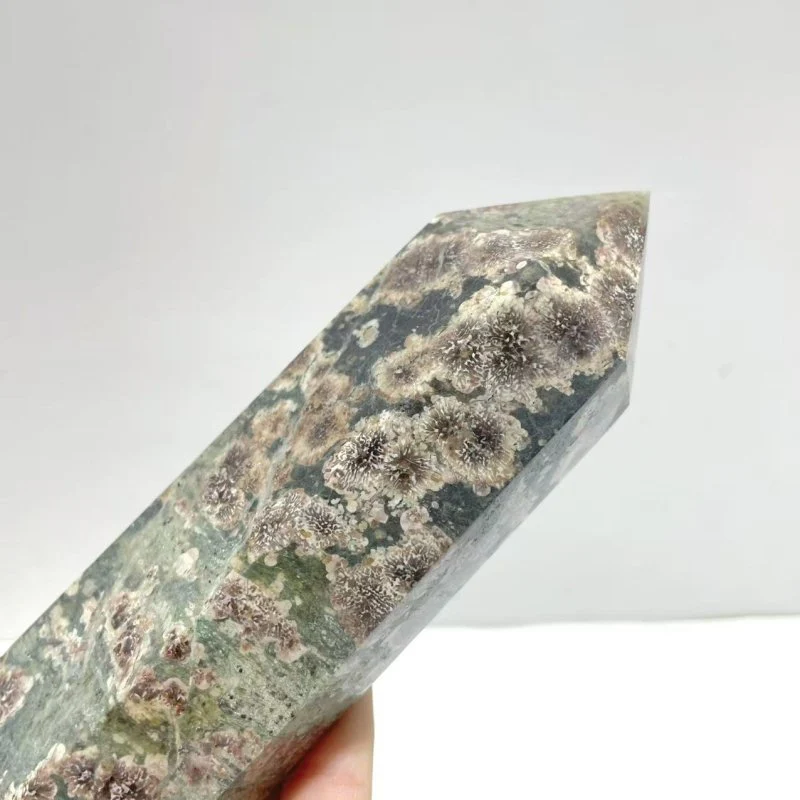 7 Pieces Green Sakura Flower Agate Point - Image 4