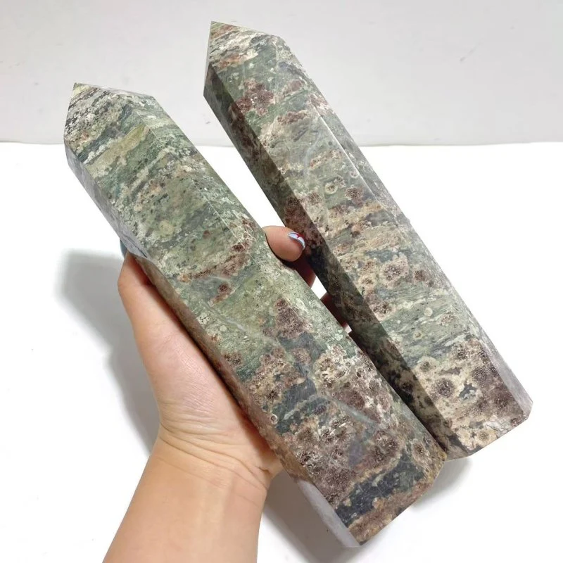 7 Pieces Green Sakura Flower Agate Point - Image 5