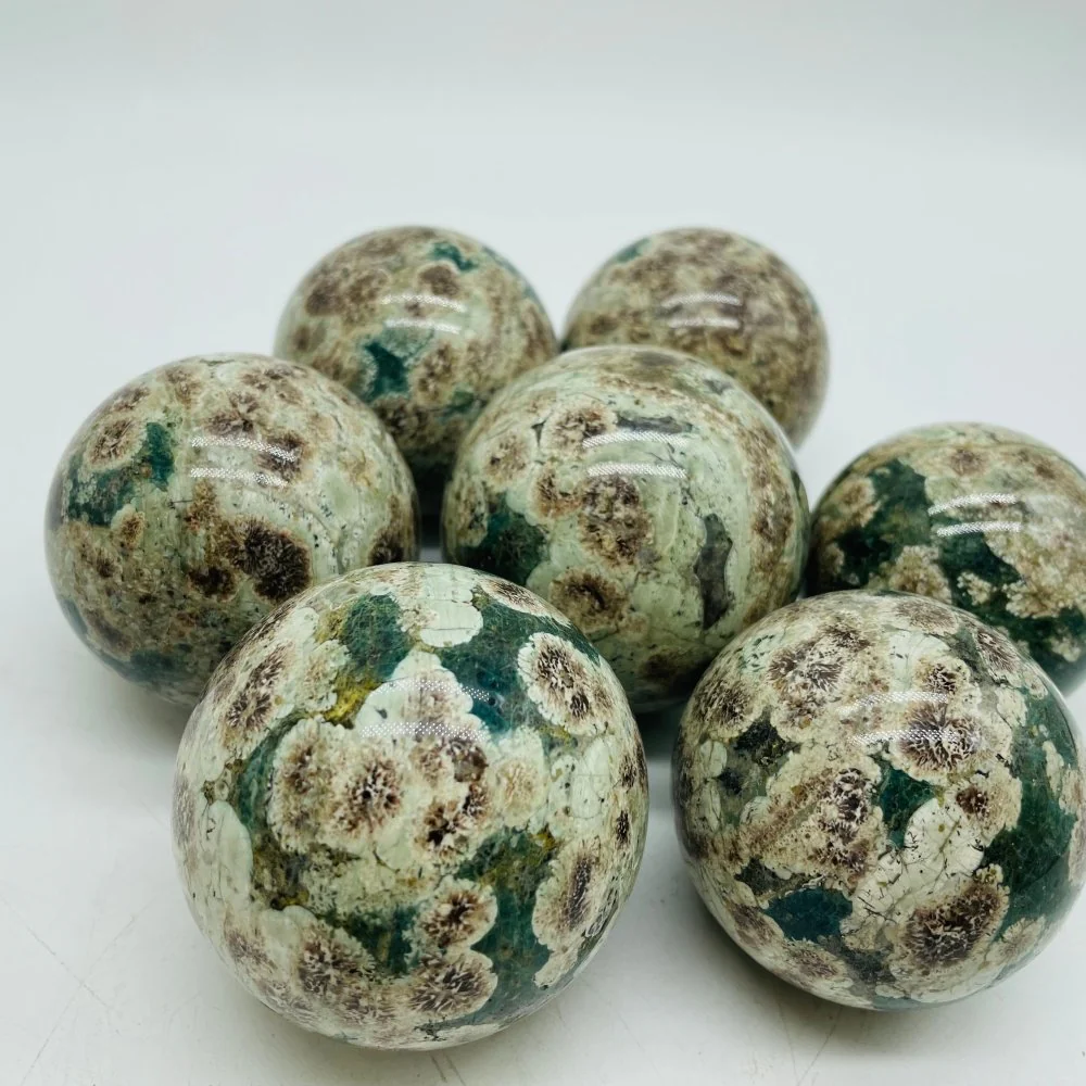 Green Flower Stone Sphere Ball Wholesale - Image 2