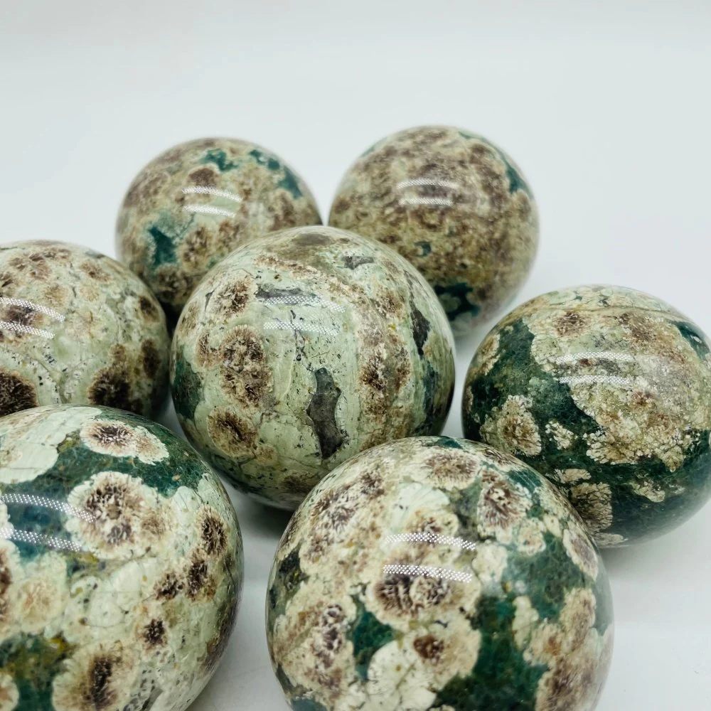 Green Flower Stone Sphere Ball Wholesale - Image 3