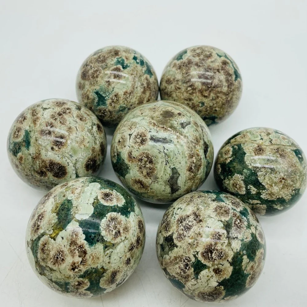 Green Flower Stone Sphere Ball Wholesale - Image 4