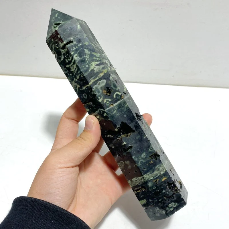 11 Pieces Green Sea Jasper Druzy Point - Image 2