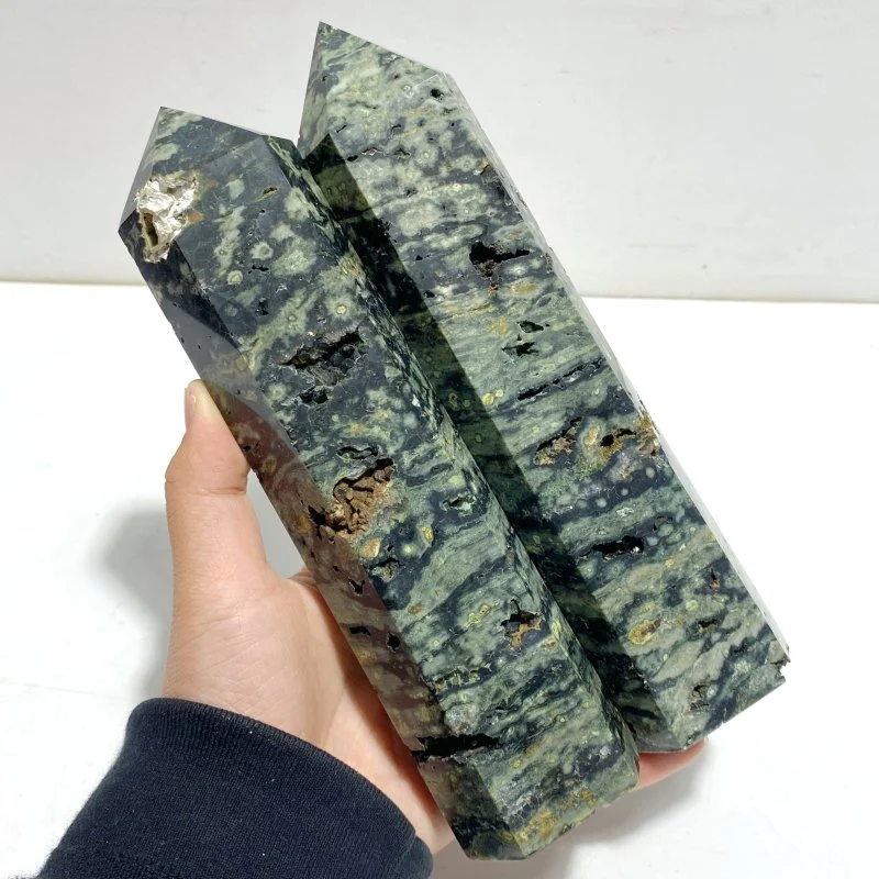 11 Pieces Green Sea Jasper Druzy Point - Image 5