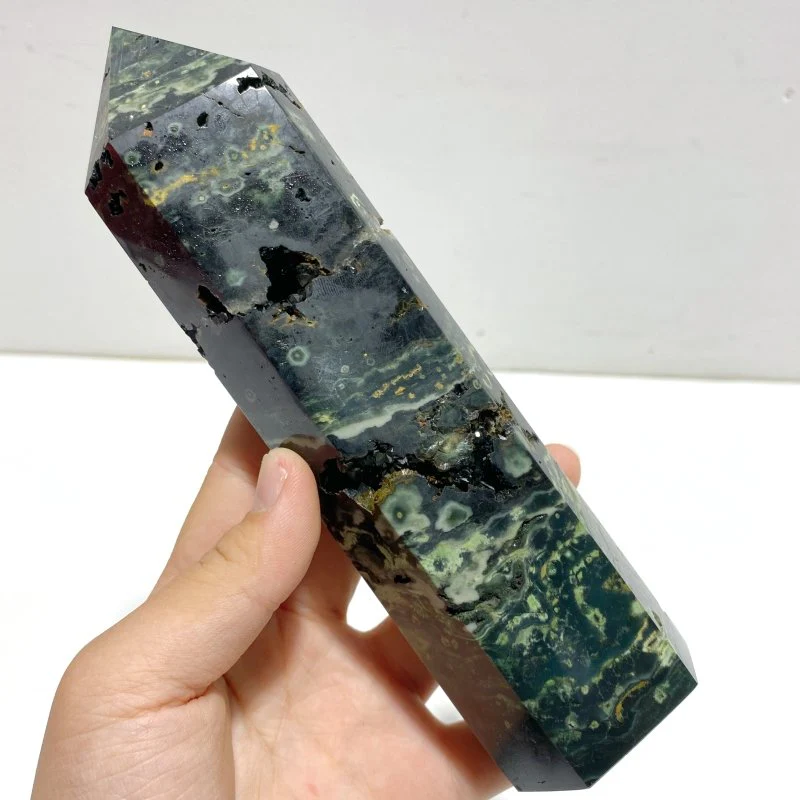 11 Pieces Green Sea Jasper Druzy Point - Image 8