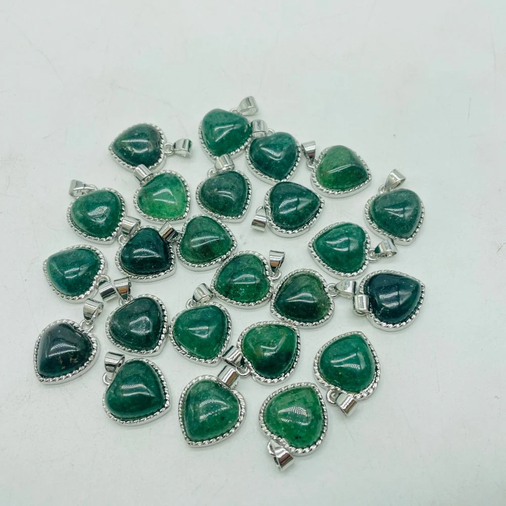 Green Strawberry Quartz Tiger Eye Heart Pendant Wholesale - Image 3