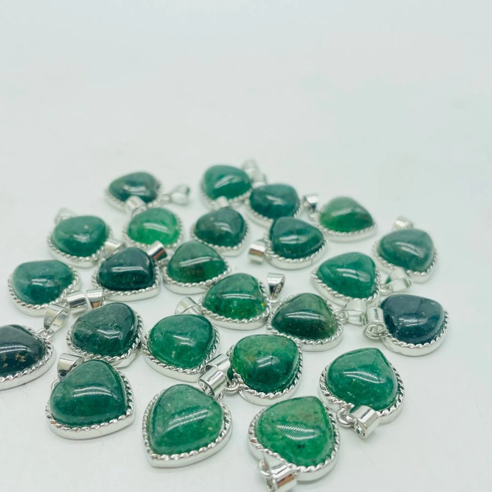 Green Strawberry Quartz Tiger Eye Heart Pendant Wholesale - Image 5